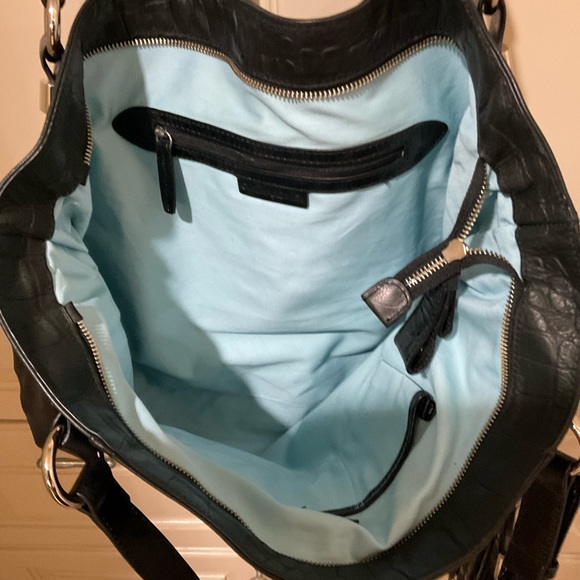 Cynthia Rowley black leather tote bag - Picture 2 of 11